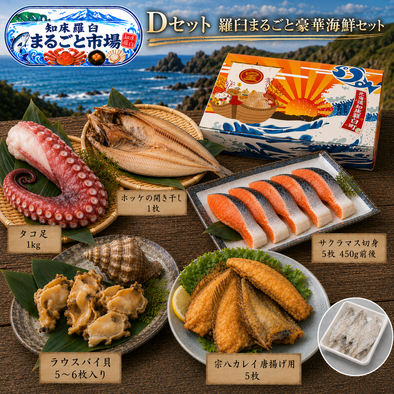 羅臼の海鮮ギフト 2万円コース｜（税込・送料・梱包代込）22,600円